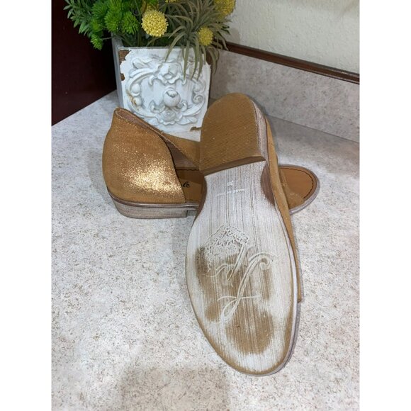 Free People Monte Blanc Rose Metallic Gold Open-Toe Leather Sandals 38 - Picture 4 of 10